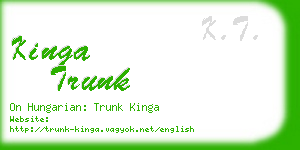 kinga trunk business card